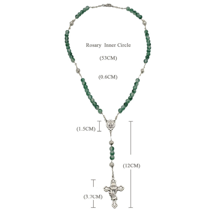 Aqua Green Chalcedony Crystal Prayers Blessing Rosary