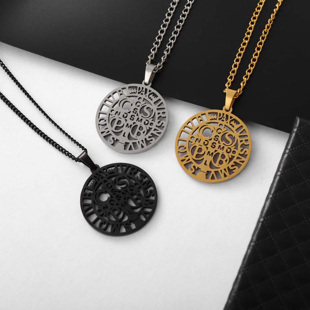 St. Benedict Symbol Openwork Pendant Necklace - image 4
