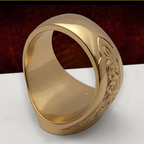 Virgin Mary Blessing Badge Hand Engraved Religious Ring