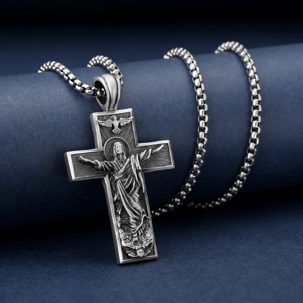 Christian Jesus Ascension Cross Necklace - image 2