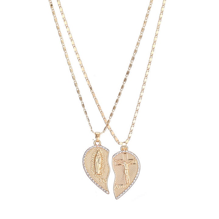 Our Lady of Guadalupe & Crucifix 2-in-1 Heart Stacking Necklace - image 5
