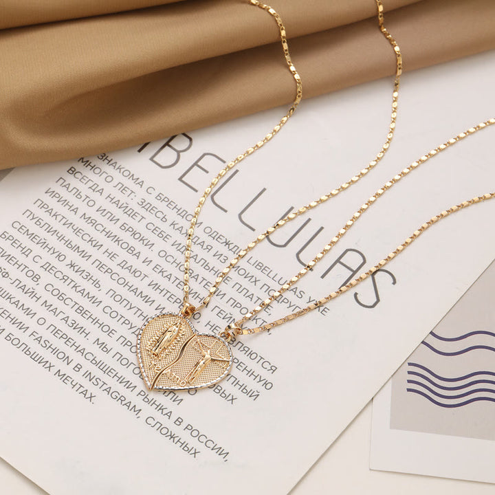 Our Lady of Guadalupe & Crucifix 2-in-1 Heart Stacking Necklace - image 3