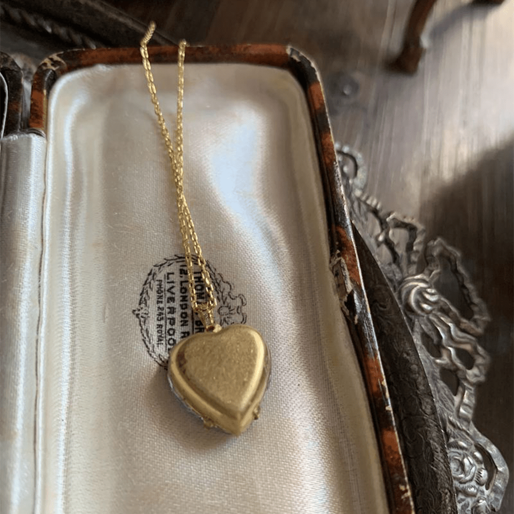 Christian Art Intaglio Enamel Technique Vintage Style Iridescent Heart-Cross Glass Necklace - image 6