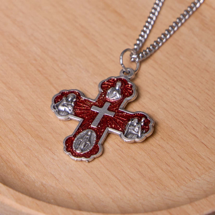 Classic Style Carmelite Five-in-One Four-Way Cross Pendant Alloy Necklace - image 10