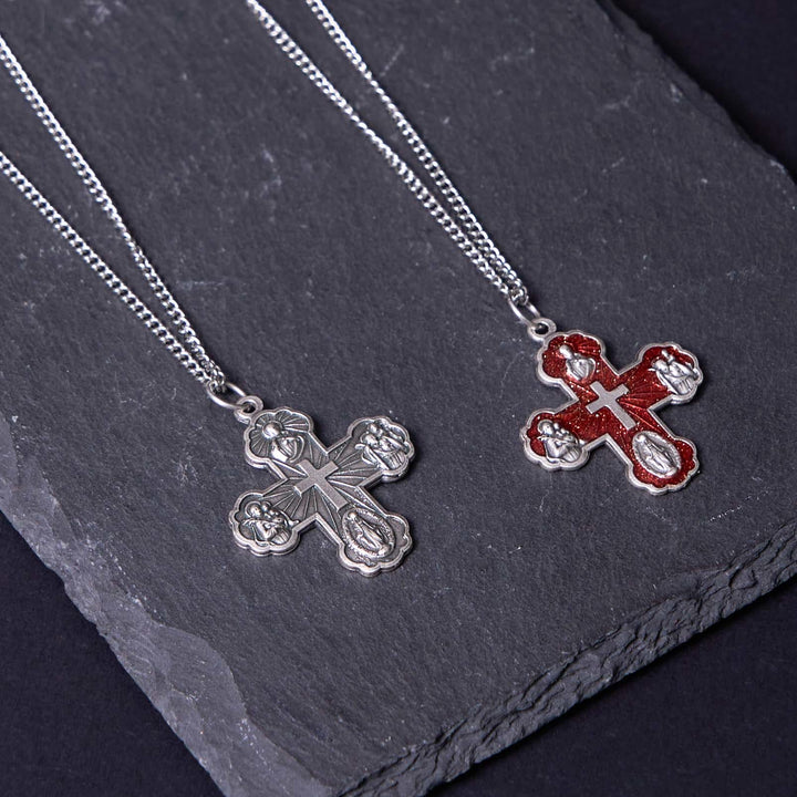 Classic Style Carmelite Five-in-One Four-Way Cross Pendant Alloy Necklace - image 6