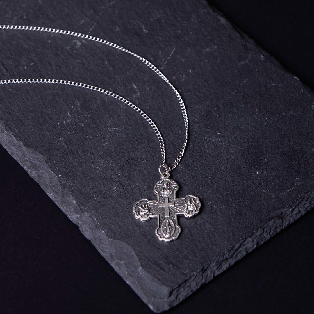 Classic Style Carmelite Five-in-One Four-Way Cross Pendant Alloy Necklace - image 14
