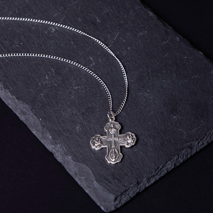 Classic Style Carmelite Five-in-One Four-Way Cross Pendant Alloy Necklace - image 14