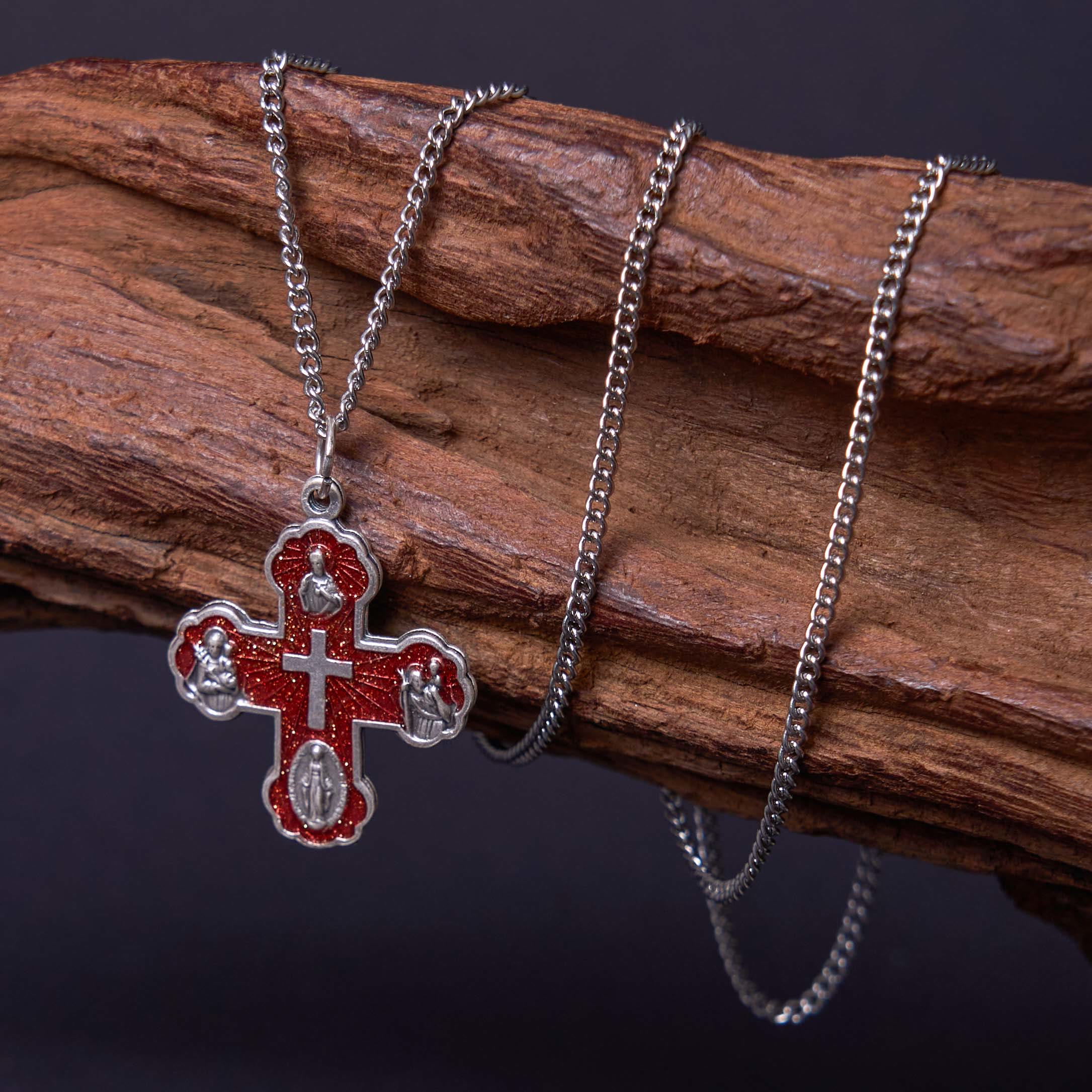 Classic Style Carmelite Five-in-One Four-Way Cross Pendant Alloy