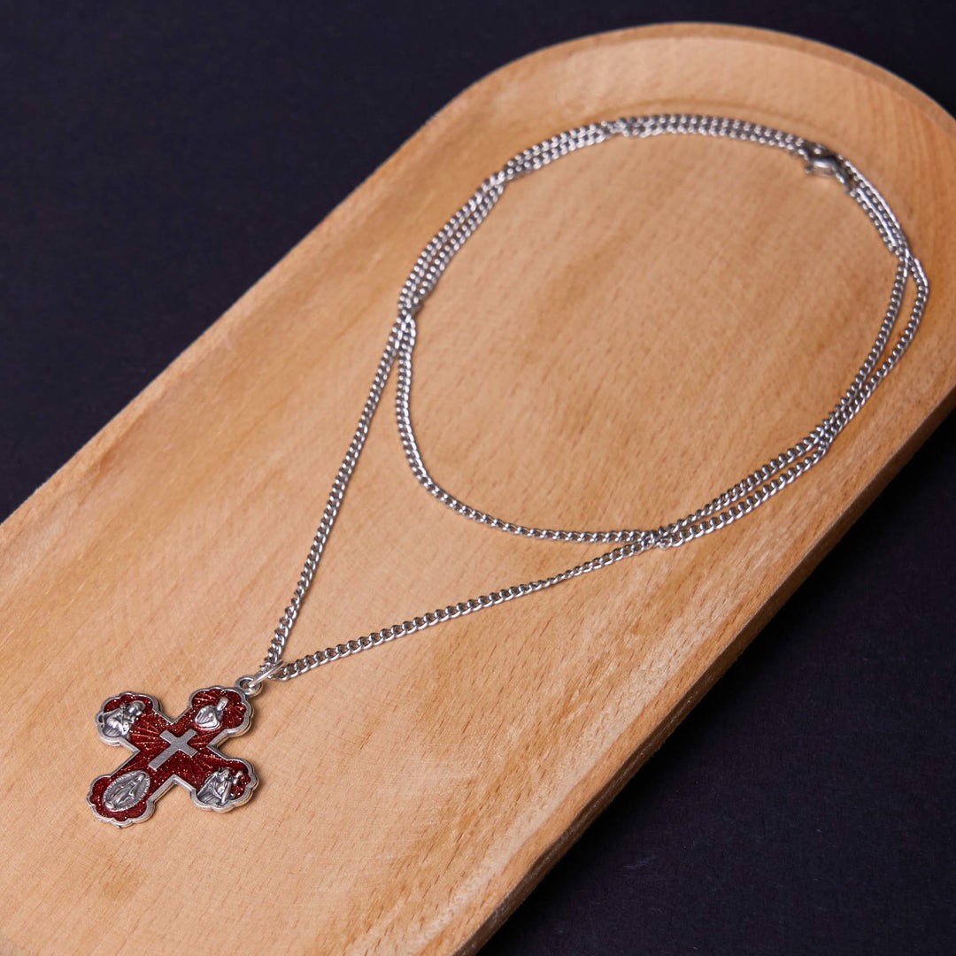 Classic Style Carmelite Five-in-One Four-Way Cross Pendant Alloy Necklace - image 7