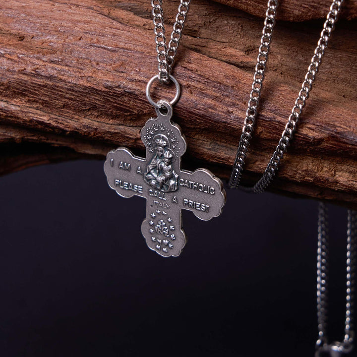 Classic Style Carmelite Five-in-One Four-Way Cross Pendant Alloy Necklace - image 13
