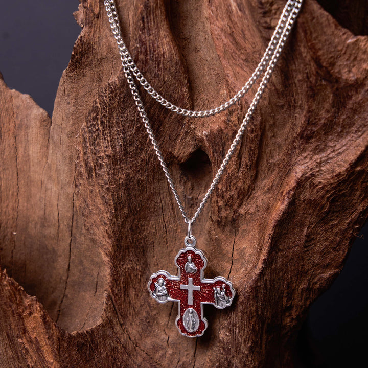 Classic Style Carmelite Five-in-One Four-Way Cross Pendant Alloy Necklace - image 8