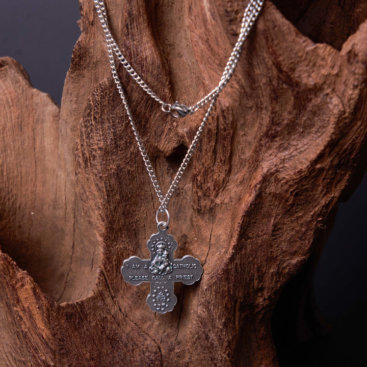 Classic Style Carmelite Five-in-One Four-Way Cross Pendant Alloy Necklace - image 9
