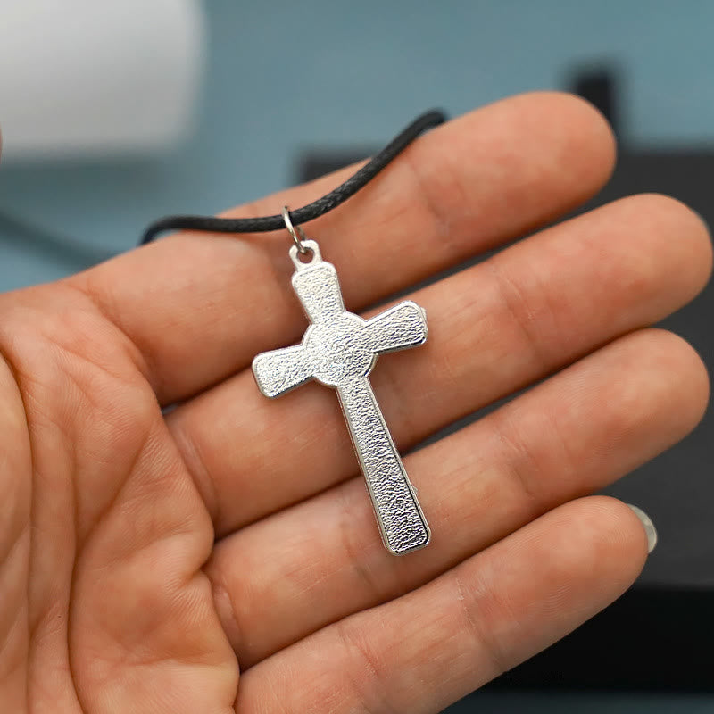 Retro Claasic Style Crucifix with Colorful Gemstone Pendant Necklace - image 7
