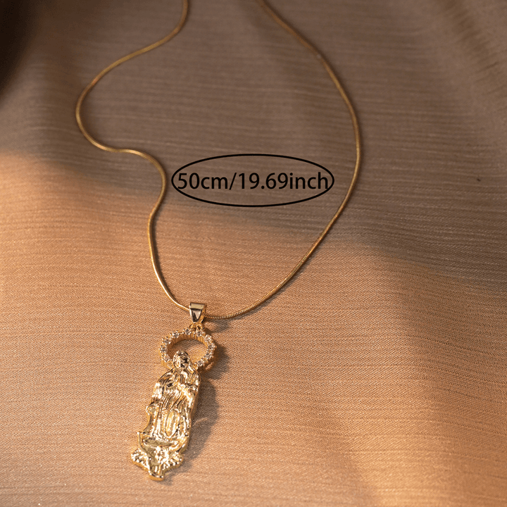 Luxury Style Assumption of Virgin Mary Our Lady of Guadalupe Pendant Necklace - image 9