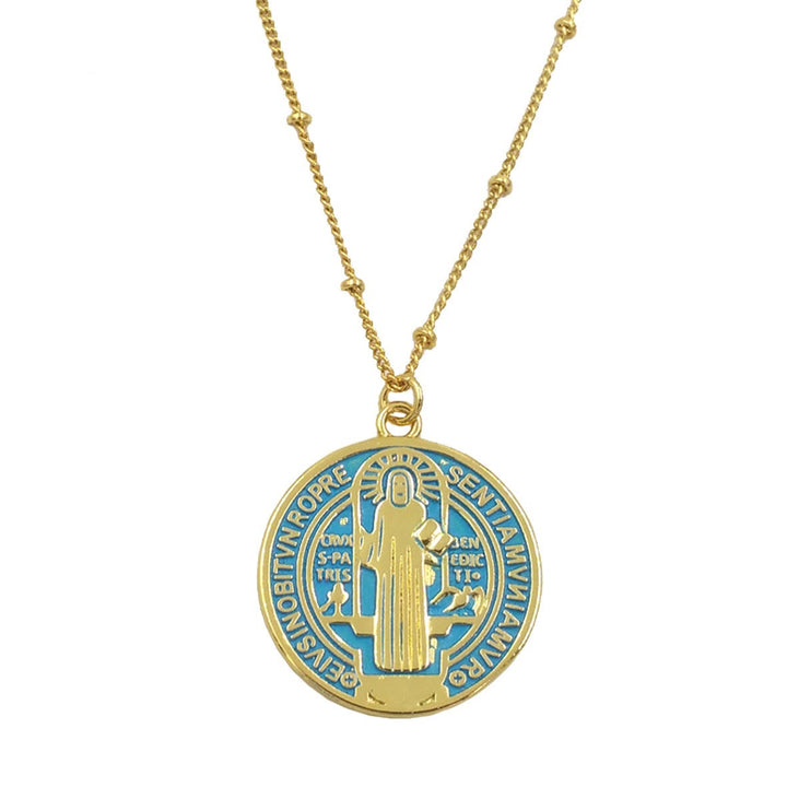 Refined Style St. Benedict Gold Plated Brass Pendant Necklace - image 6