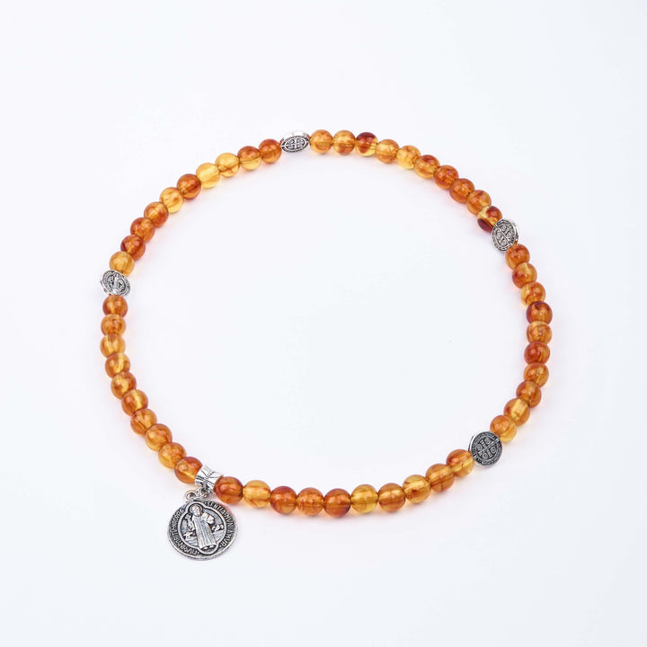 Classic Style St. Benedict Medal Rosary Bracelet