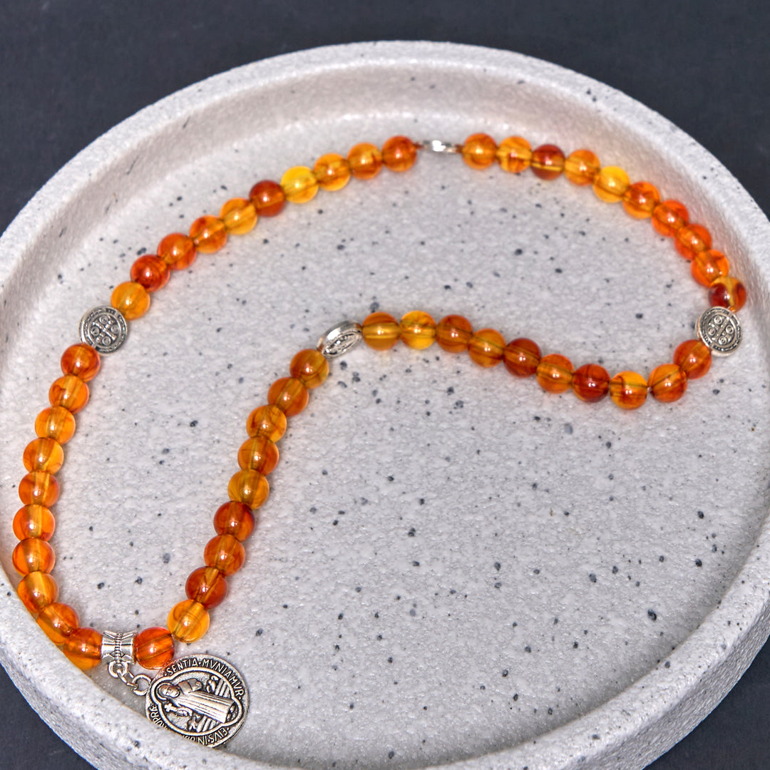 Classic Style St. Benedict Medal Rosary Bracelet