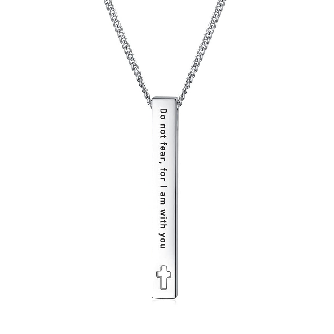 Minimalist Design Style Bible Verse Strength Faith Inspiration Pendant Necklace (8 Verses)