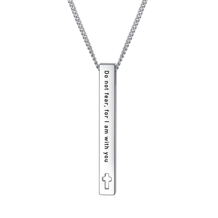 Minimalist Design Style Bible Verse Strength Faith Inspiration Pendant Necklace (8 Verses)