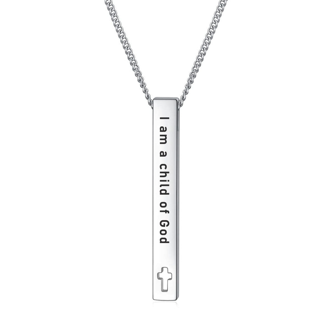 Minimalist Design Style Bible Verse Strength Faith Inspiration Pendant Necklace (8 Verses)