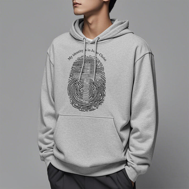 Classic Style My Identity Is In Jesus Christ Cross Fleece Lined Polyester Hoodie