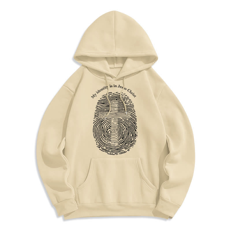 Classic Style My Identity Is In Jesus Christ Cross Fleece Lined Polyester Hoodie
