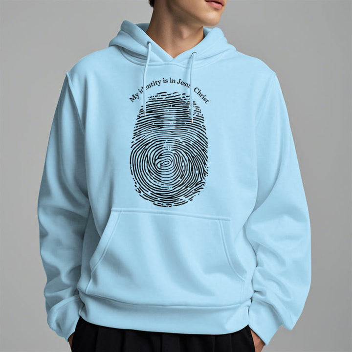 Classic Style My Identity Is In Jesus Christ Cross Fleece Lined Polyester Hoodie