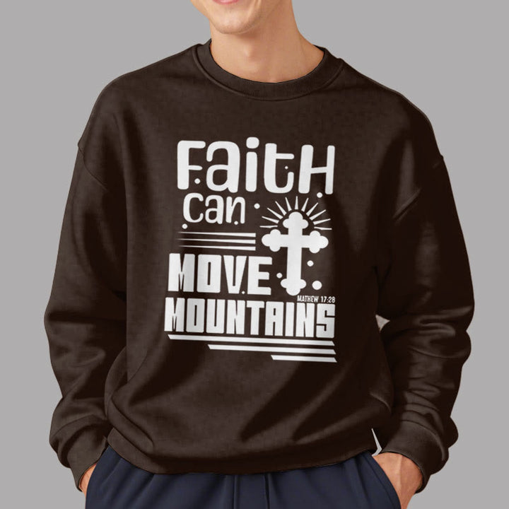 Modern Style Faith Can Move Mountains Fleece Lined Polyester Sweatshirt