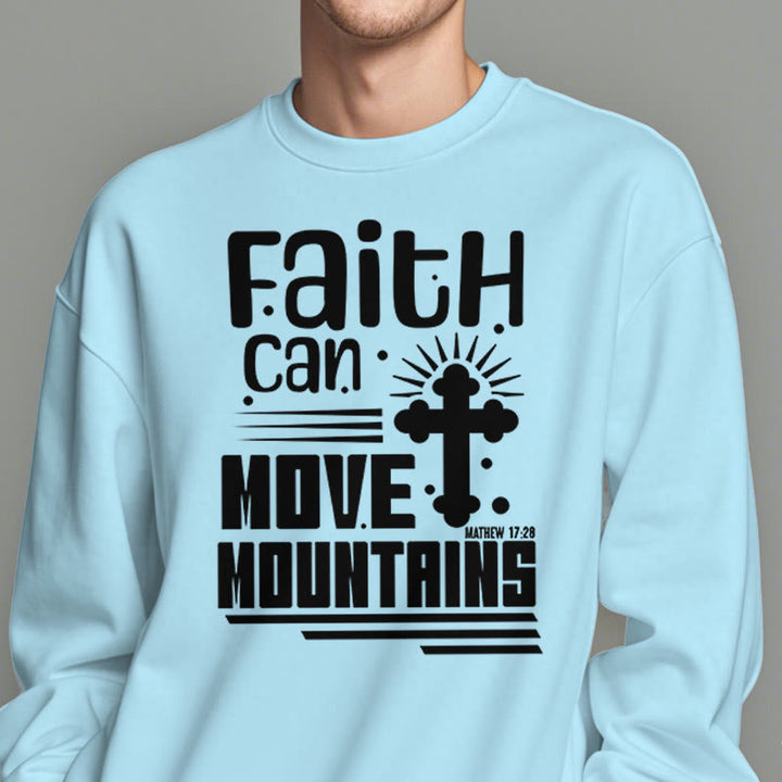 Modern Style Faith Can Move Mountains Fleece Lined Polyester Sweatshirt