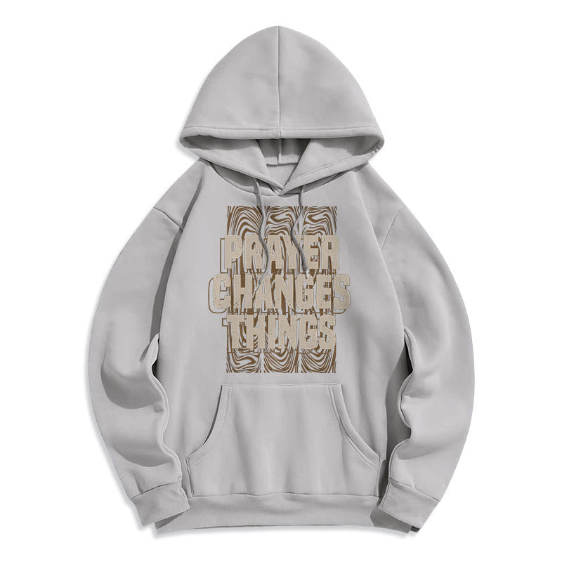 Modern Style Prayer Changes Things Fleece Lined Polyester Hoodie