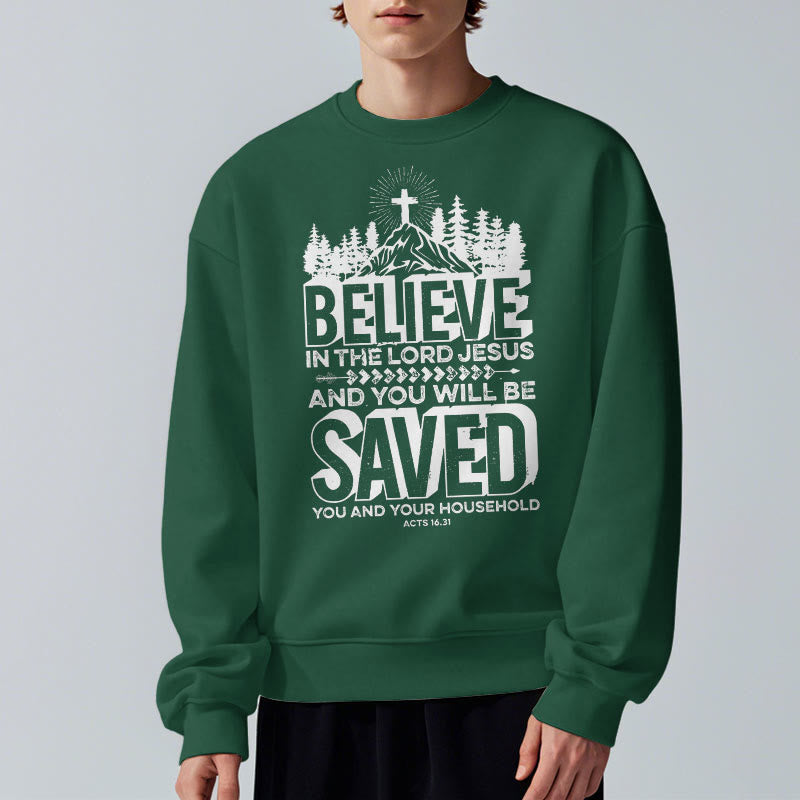 Modern Style Believe In The Jesus Lord Fleece Lined Polyester Sweatshirt