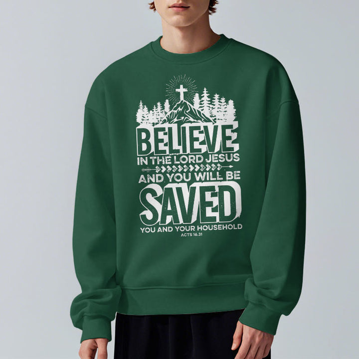 Modern Style Believe In The Jesus Lord Fleece Lined Polyester Sweatshirt
