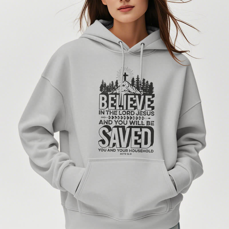 Modern Style Believe In The Jesus Lord Fleece Lined Polyester Hoodie