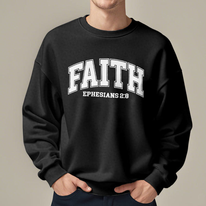 Modern Style Faith Ephesians 2 : 8 Fleece Lined Polyester Sweatshirt