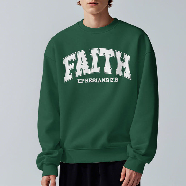 Modern Style Faith Ephesians 2 : 8 Fleece Lined Polyester Sweatshirt