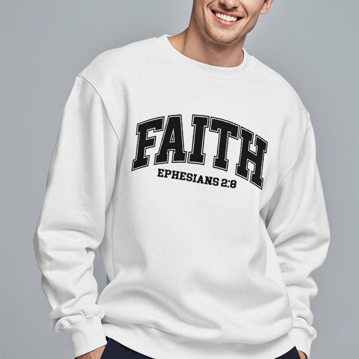 Modern Style Faith Ephesians 2 : 8 Fleece Lined Polyester Sweatshirt