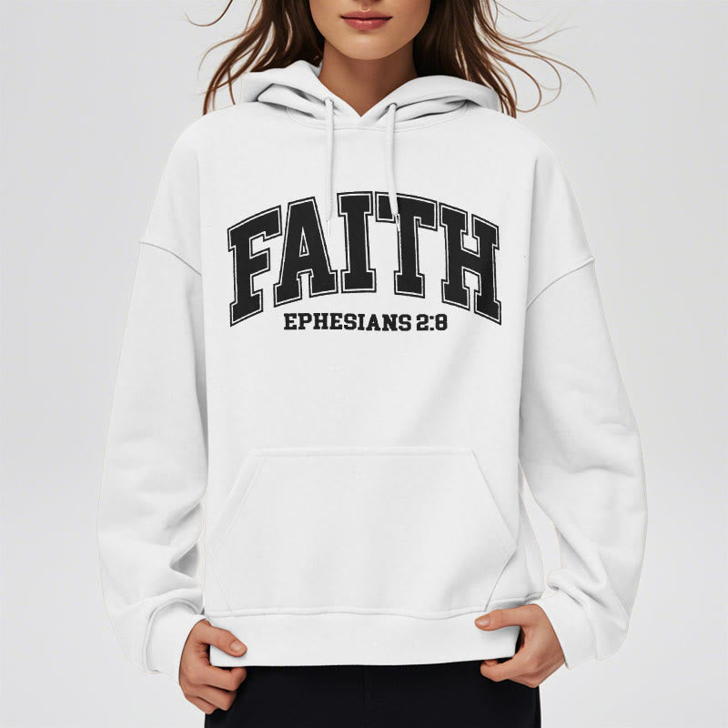 Modern Style Faith Ephesians 2 : 8 Fleece Lined Polyester Hoodie