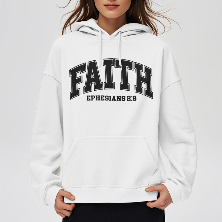 Modern Style Faith Ephesians 2 : 8 Fleece Lined Polyester Hoodie