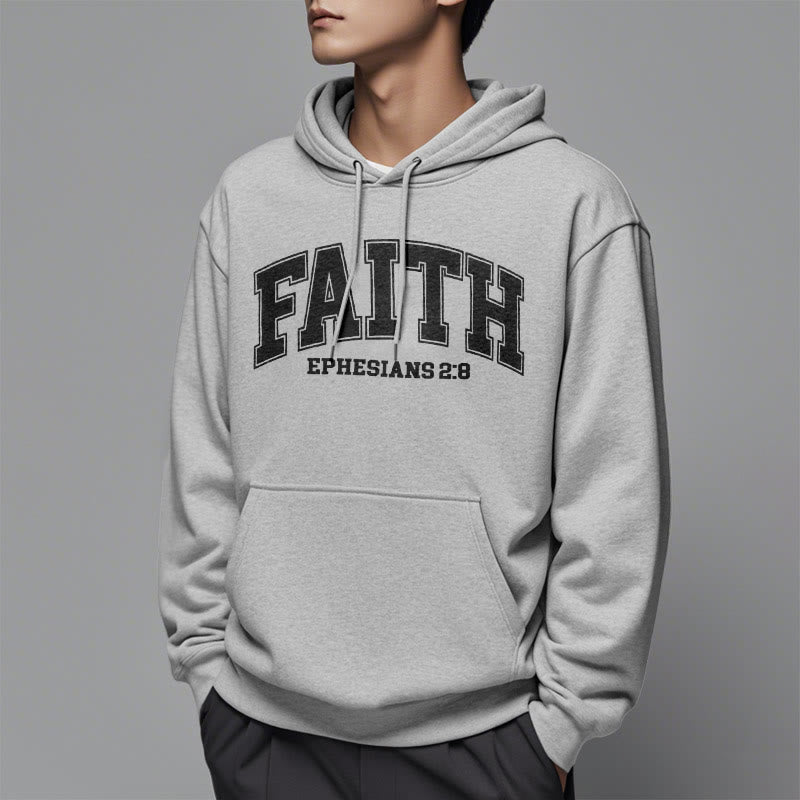Modern Style Faith Ephesians 2 : 8 Fleece Lined Polyester Hoodie