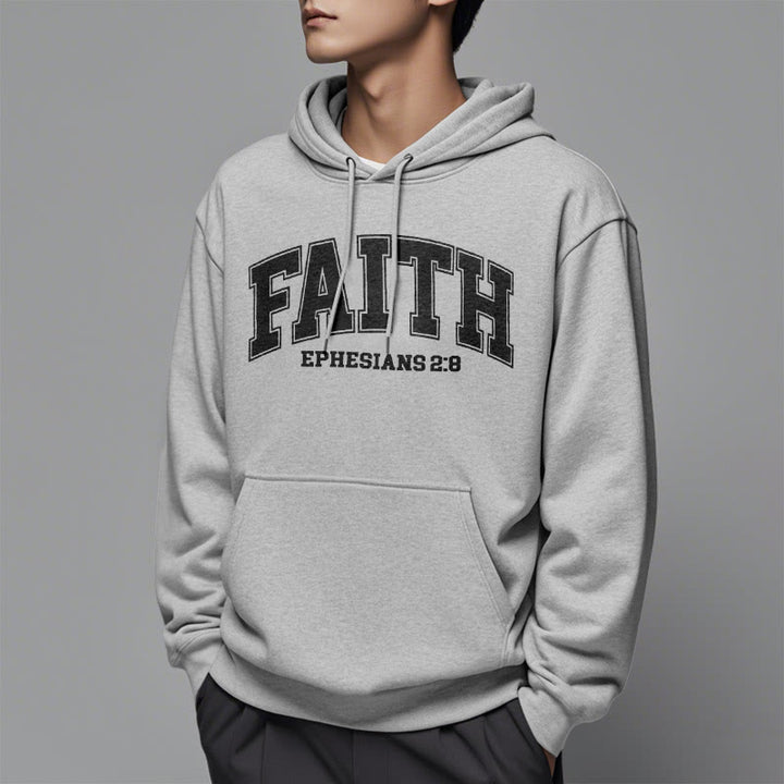 Modern Style Faith Ephesians 2 : 8 Fleece Lined Polyester Hoodie