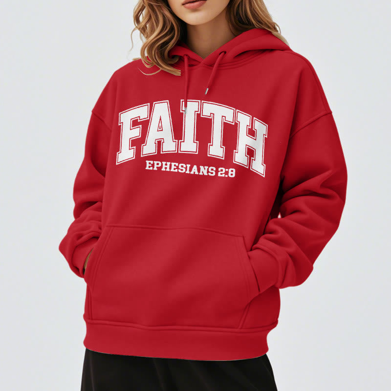 Modern Style Faith Ephesians 2 : 8 Fleece Lined Polyester Hoodie