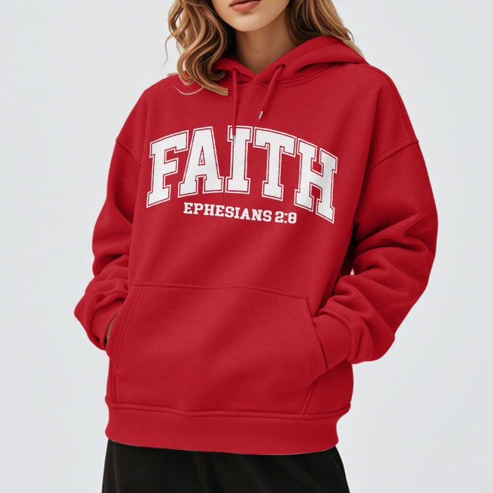 Modern Style Faith Ephesians 2 : 8 Fleece Lined Polyester Hoodie
