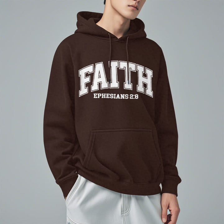 Modern Style Faith Ephesians 2 : 8 Fleece Lined Polyester Hoodie