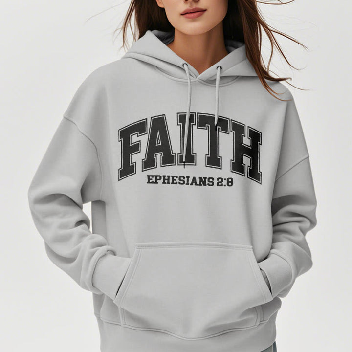 Modern Style Faith Ephesians 2 : 8 Fleece Lined Polyester Hoodie