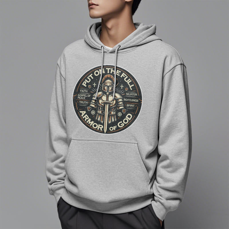 Modern Style Put On The Full Armor of God Fleece Lined Polyester Hoodie