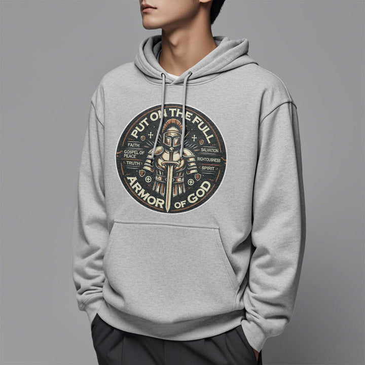 Modern Style Put On The Full Armor of God Fleece Lined Polyester Hoodie