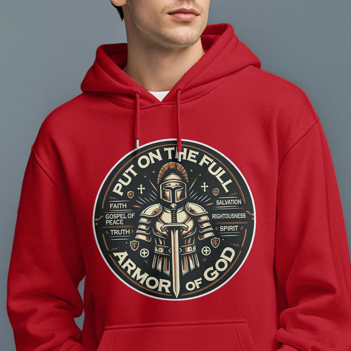 Modern Style Put On The Full Armor of God Fleece Lined Polyester Hoodie