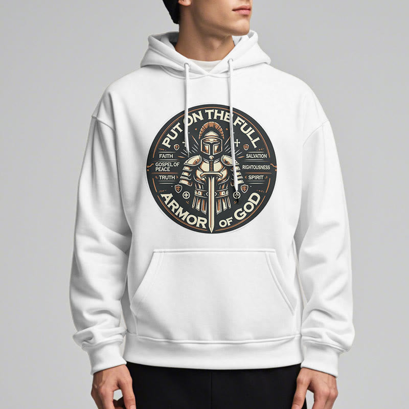 Modern Style Put On The Full Armor of God Fleece Lined Polyester Hoodie