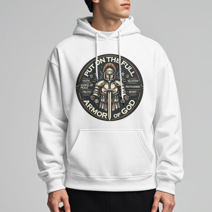 Modern Style Put On The Full Armor of God Fleece Lined Polyester Hoodie