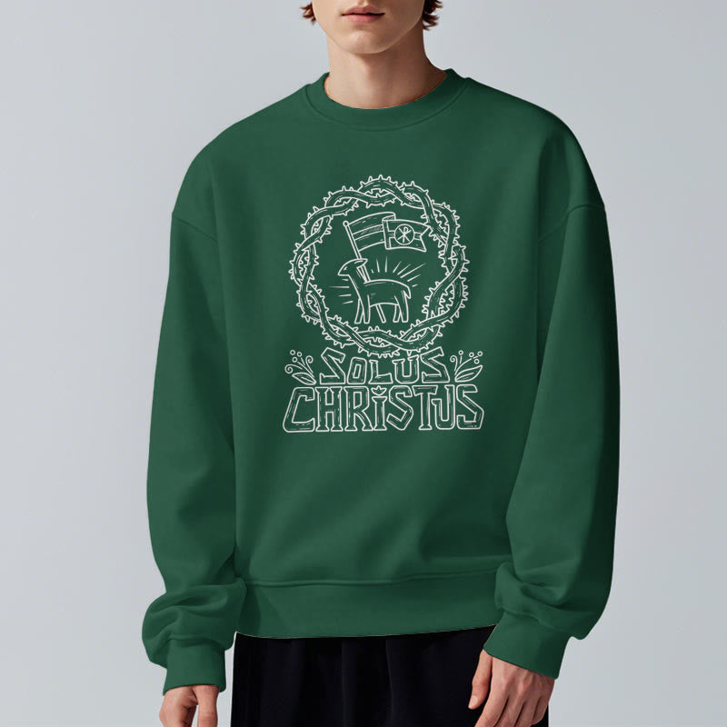 Modern Style Solus Christus Lamb Fleece Lined Polyester Sweatshirt